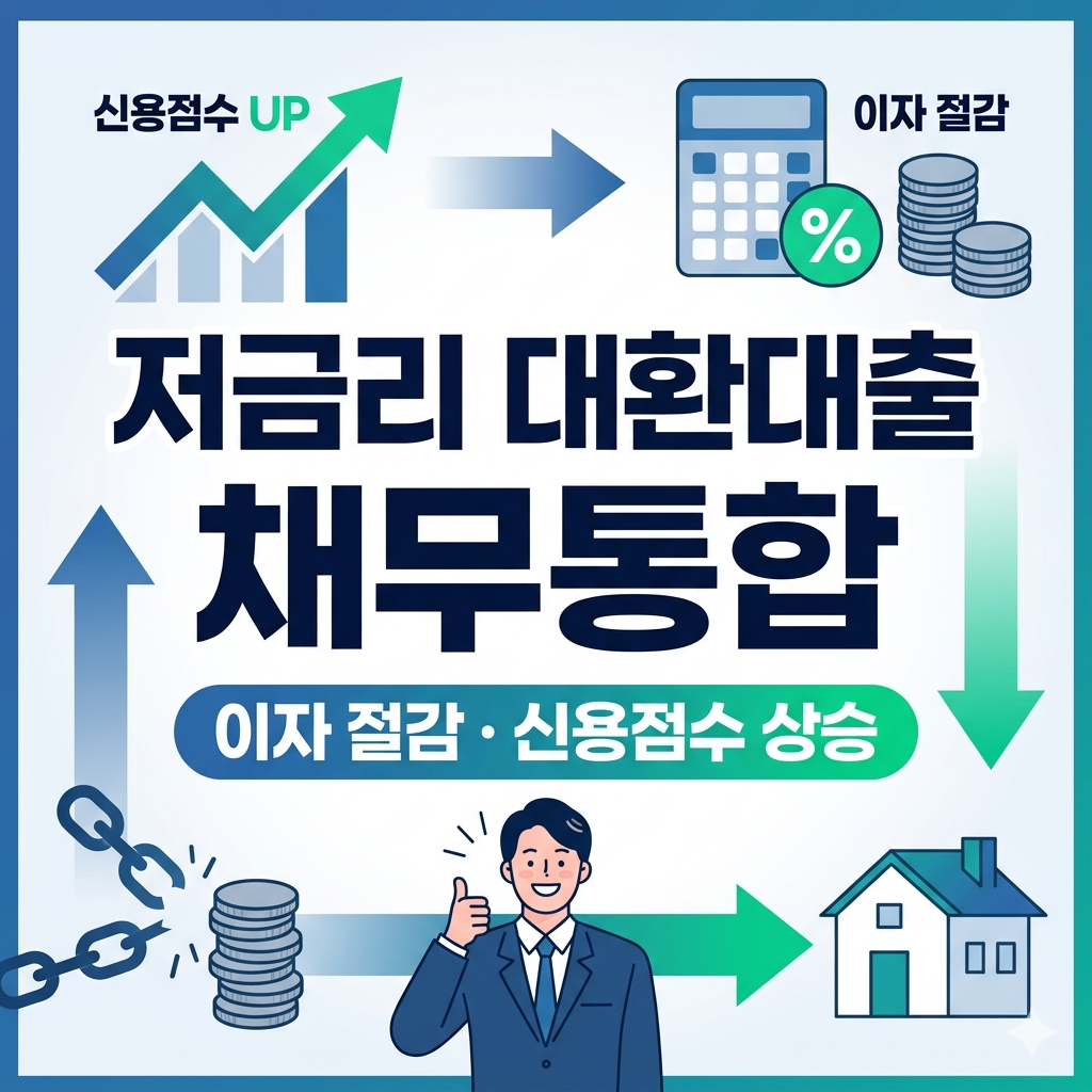 정부지원 저금리 대환대출 채무통합대환대출로 이자 절감하고 신용점수 올리는 방법