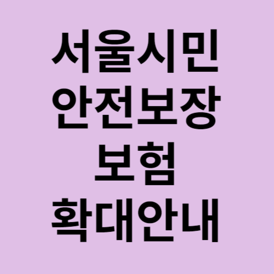 서울시민안전보장보험안내