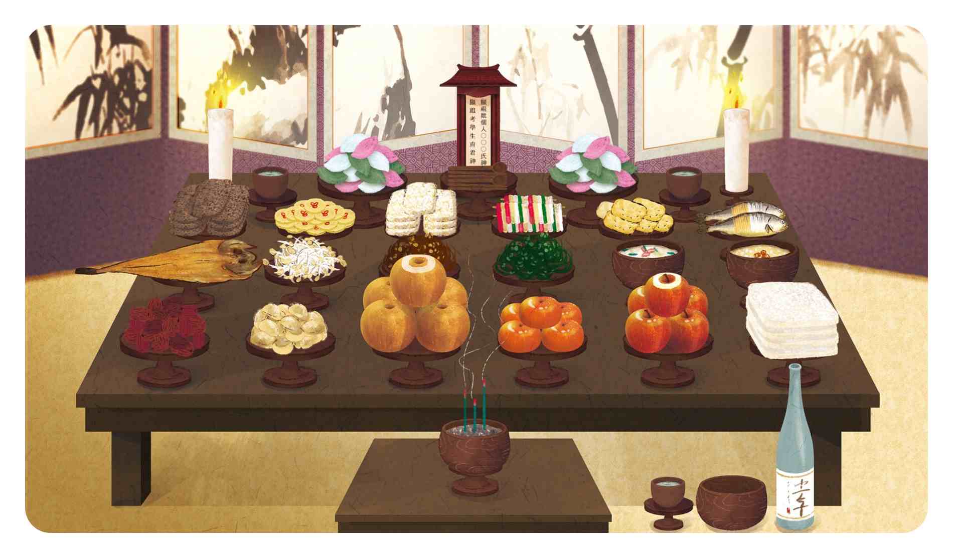 상차림 배치가 보이는 사진