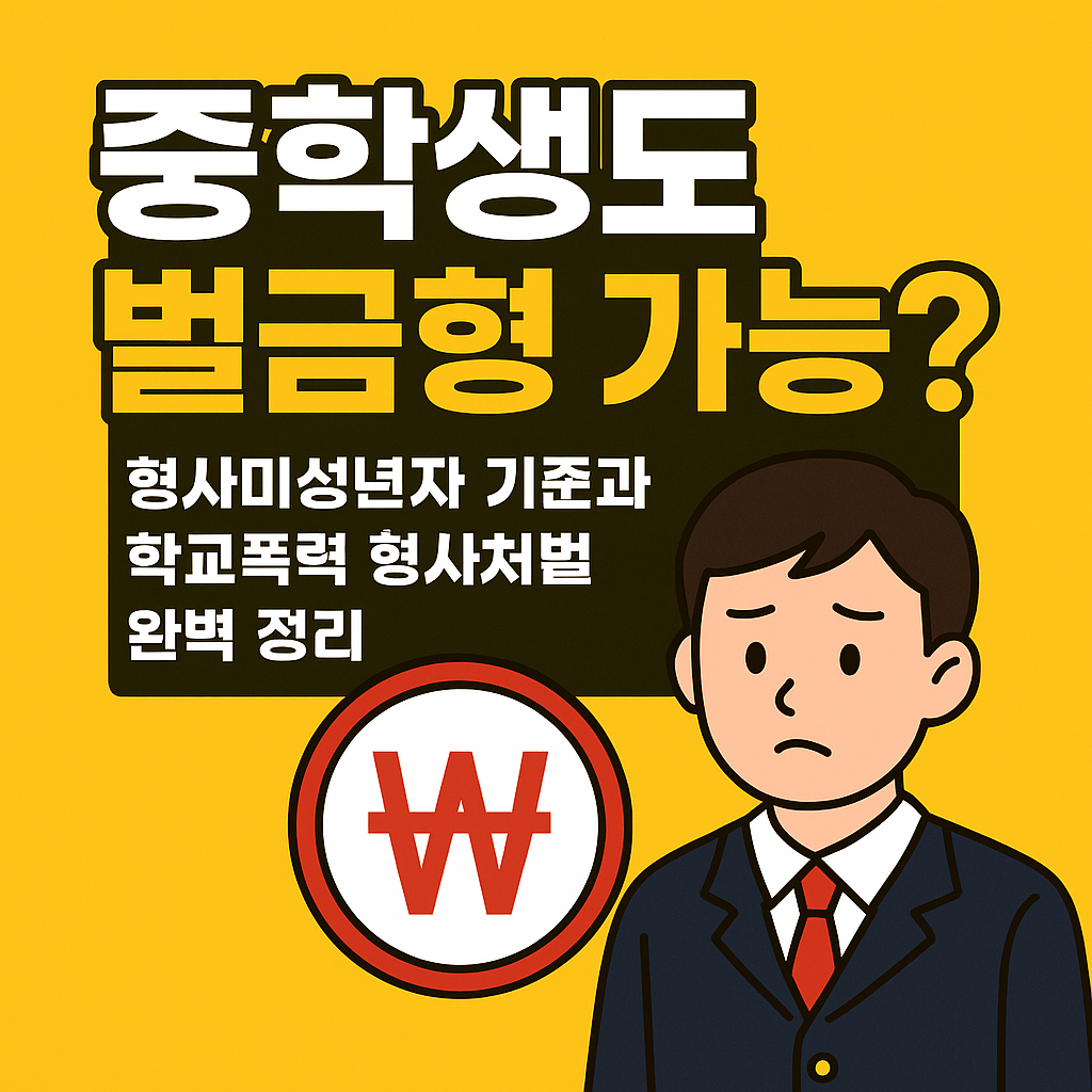 중학생도 벌금형 가능? 형사미성년자 기준과 학교폭력 형사처벌 완벽 정리