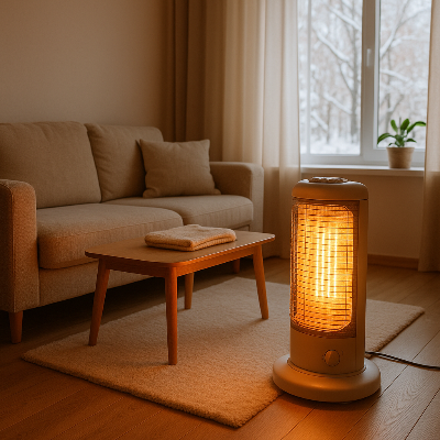 겨울 난방기 사용 중