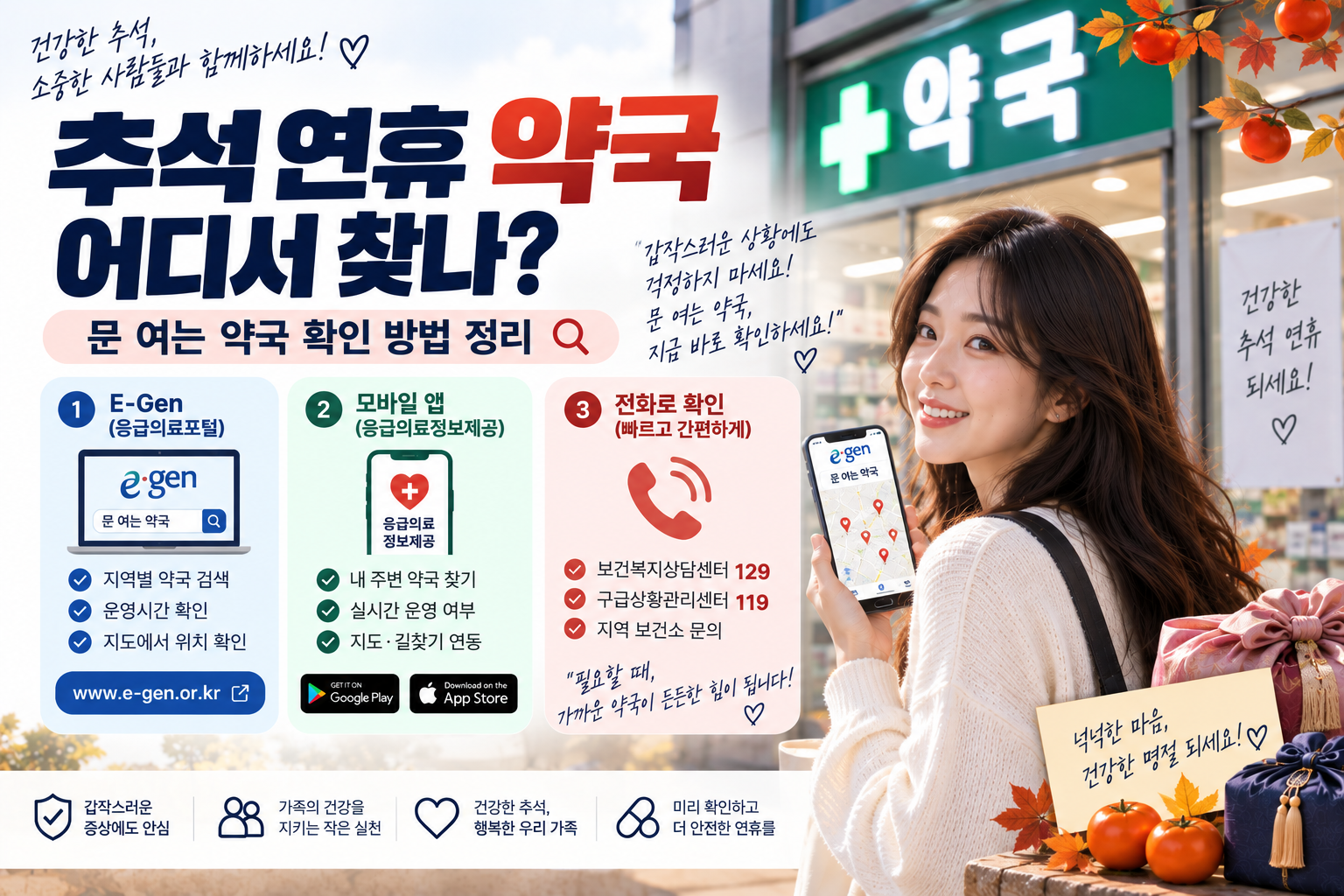 추석 연휴 문 여는 약국 어디서 찾나?