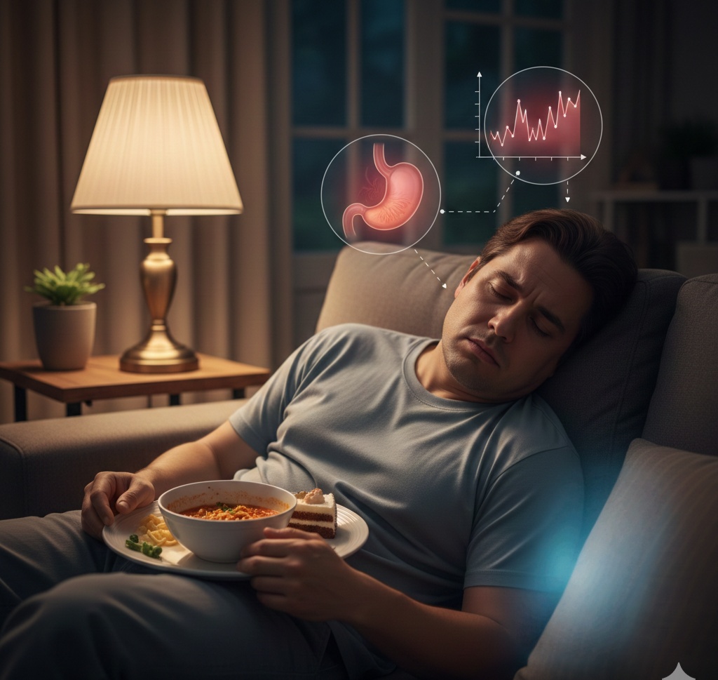 식사후쇼파에서바로잠든남자사진