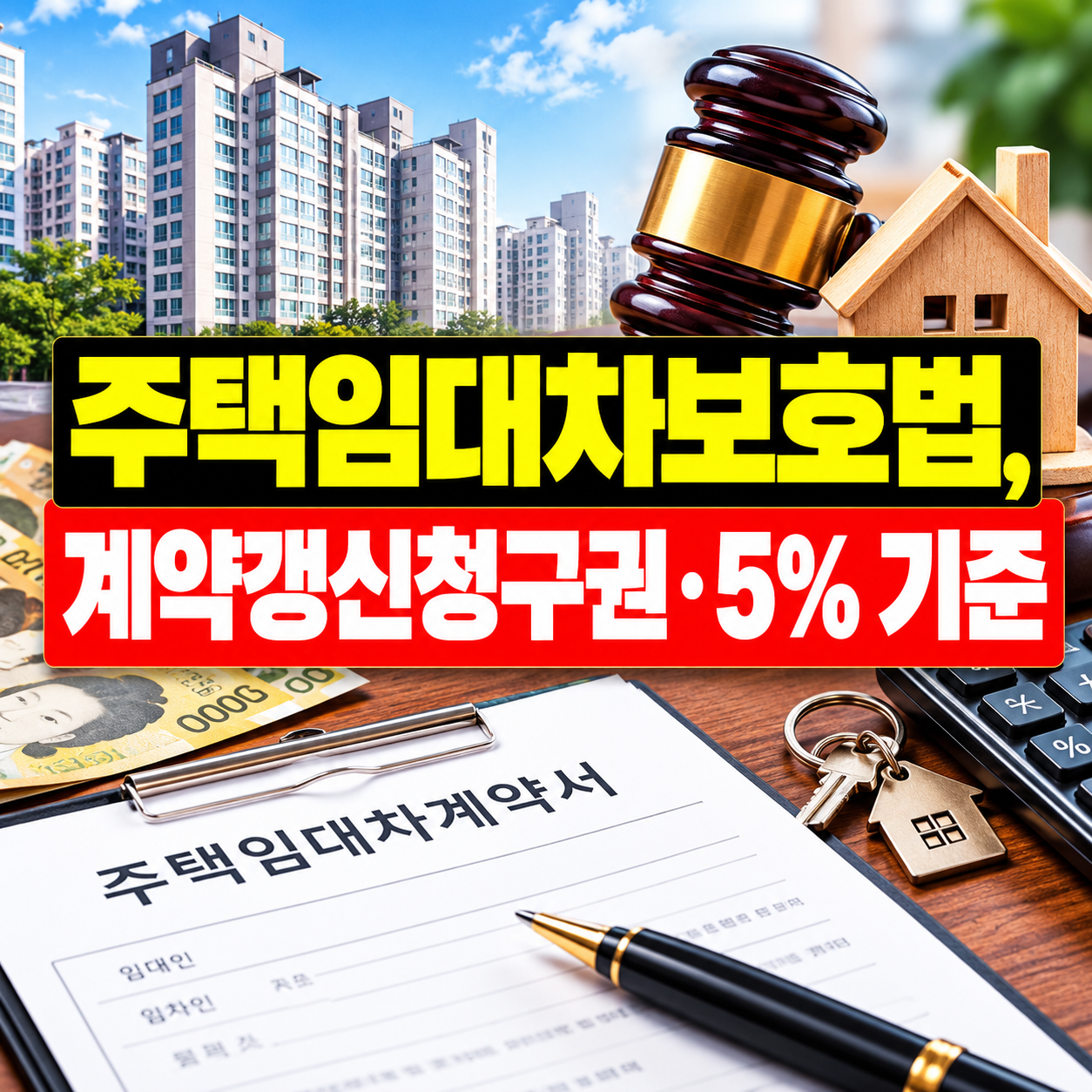 2026 주택임대차보호법 총정리｜계약갱신&middot;묵시적갱신&middot;월세 5% 계산법