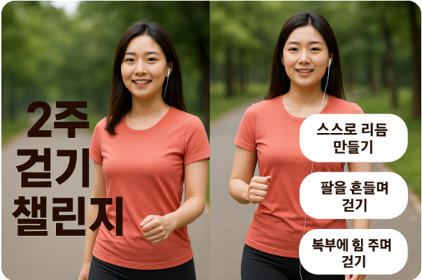 2주 걷기 챌린지 관련 이미지 입니다.