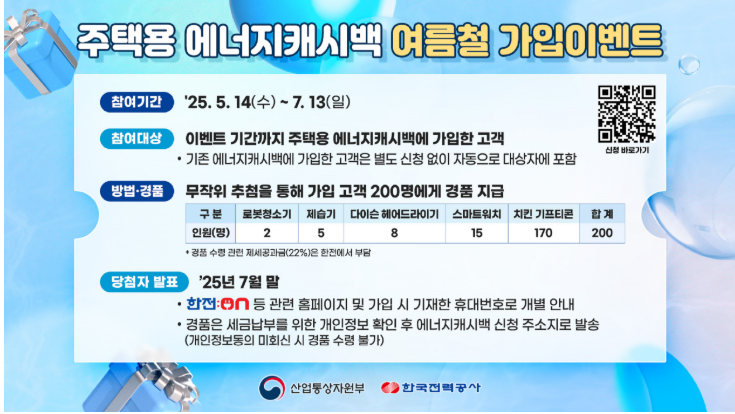 주택용 에너지 캐시백 대상 신청방법