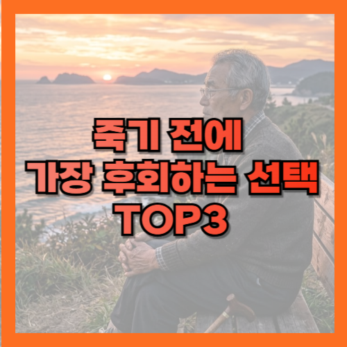 죽기 전에 가장 후회하는 선택

죽기 전에 후회하는 것

인생 후회

인생 조언

노후 후회

후회 없는 삶

시니어 인생

행복한 노후

삶의 지혜

황금길가이드