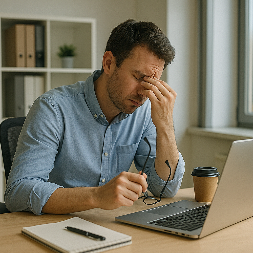 만성피로가 쌓여 피곤한 직장인