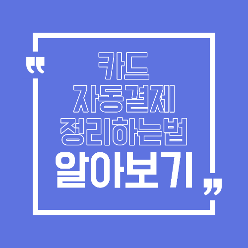 카드 자동결제 한 번에 정리하는 방법 놓치기 쉬운 항목 정리