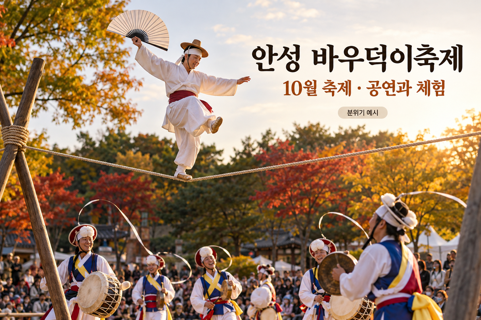 안성 바우덕이축제 키워드를 넣은 전통 공연 분위기 예시
