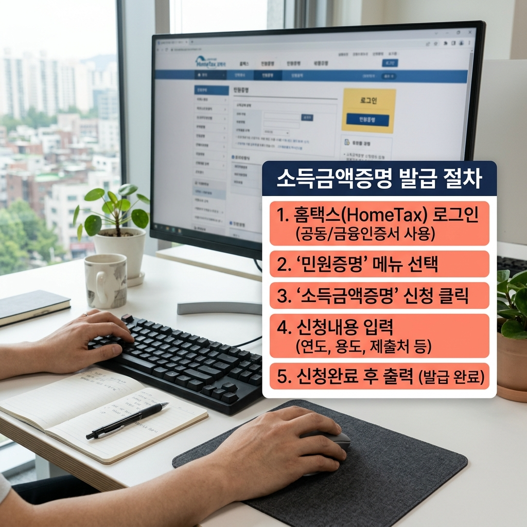 국세청 홈택스에서 대학생 소득금액증명원 발급하는 3단계 가이드