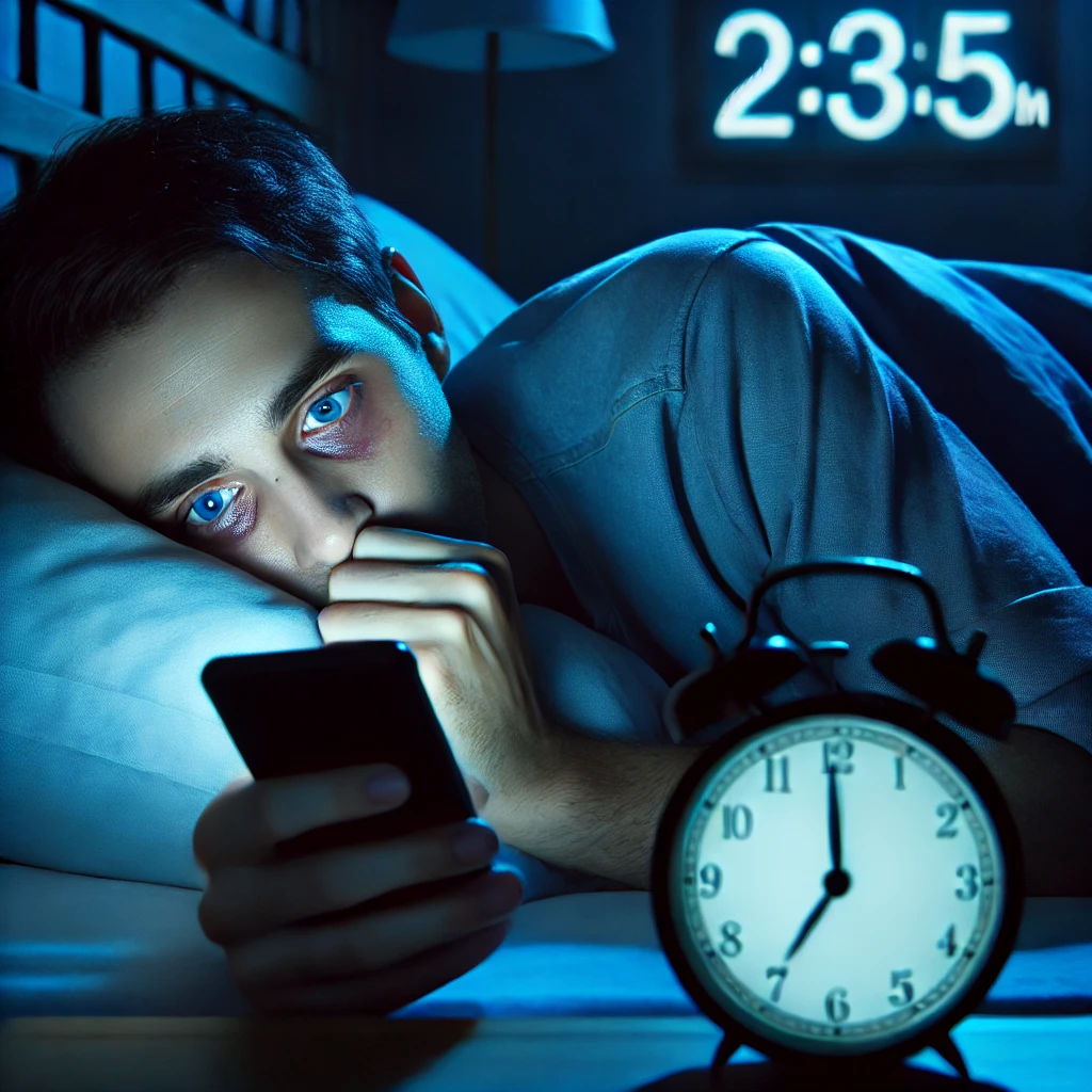 스마트폰과 불면증 관련 사진 이미지