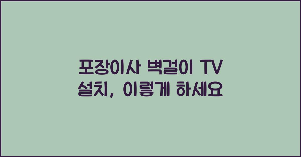 포장이사 벽걸이 tv