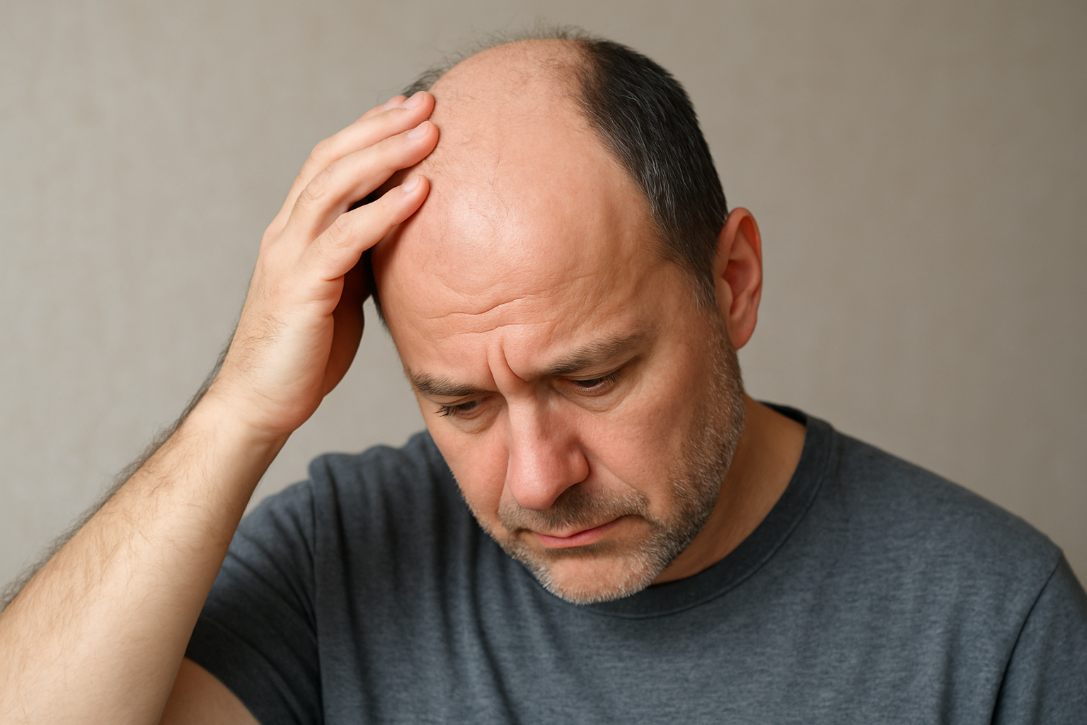 탈모 걸린 중년남성 관련 사진