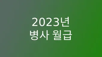 육군 병장 월급 봉급 2024년_10