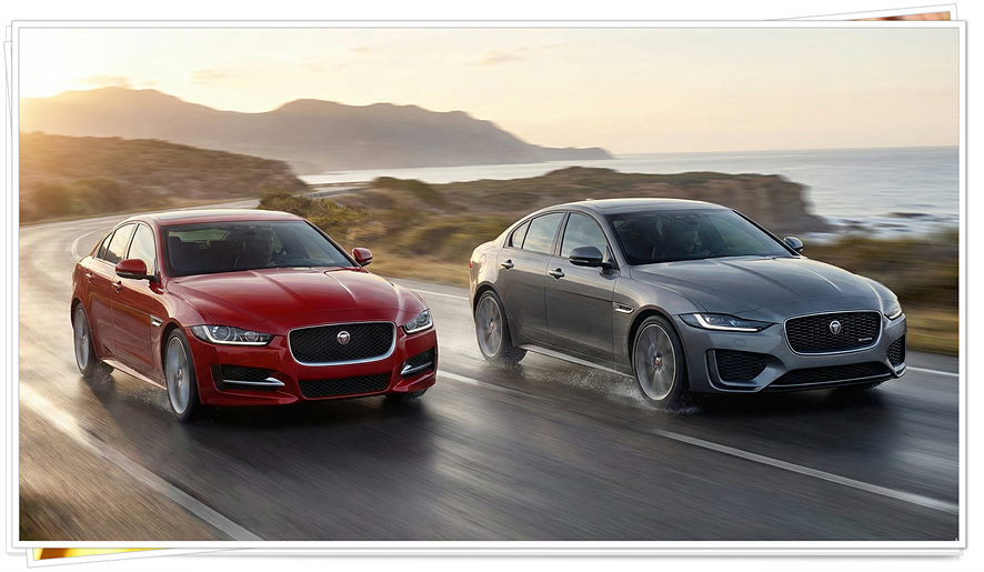 도로 위에서 독보적인 존재감을 뽐내는 재규어 XE의 역동적인 주행 모습#2