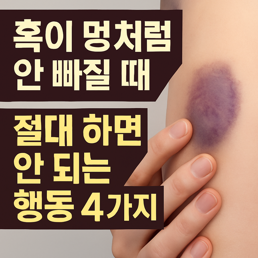 혹이 멍처럼 안 빠질 때, 절대 하면 안 되는 행동 4가지