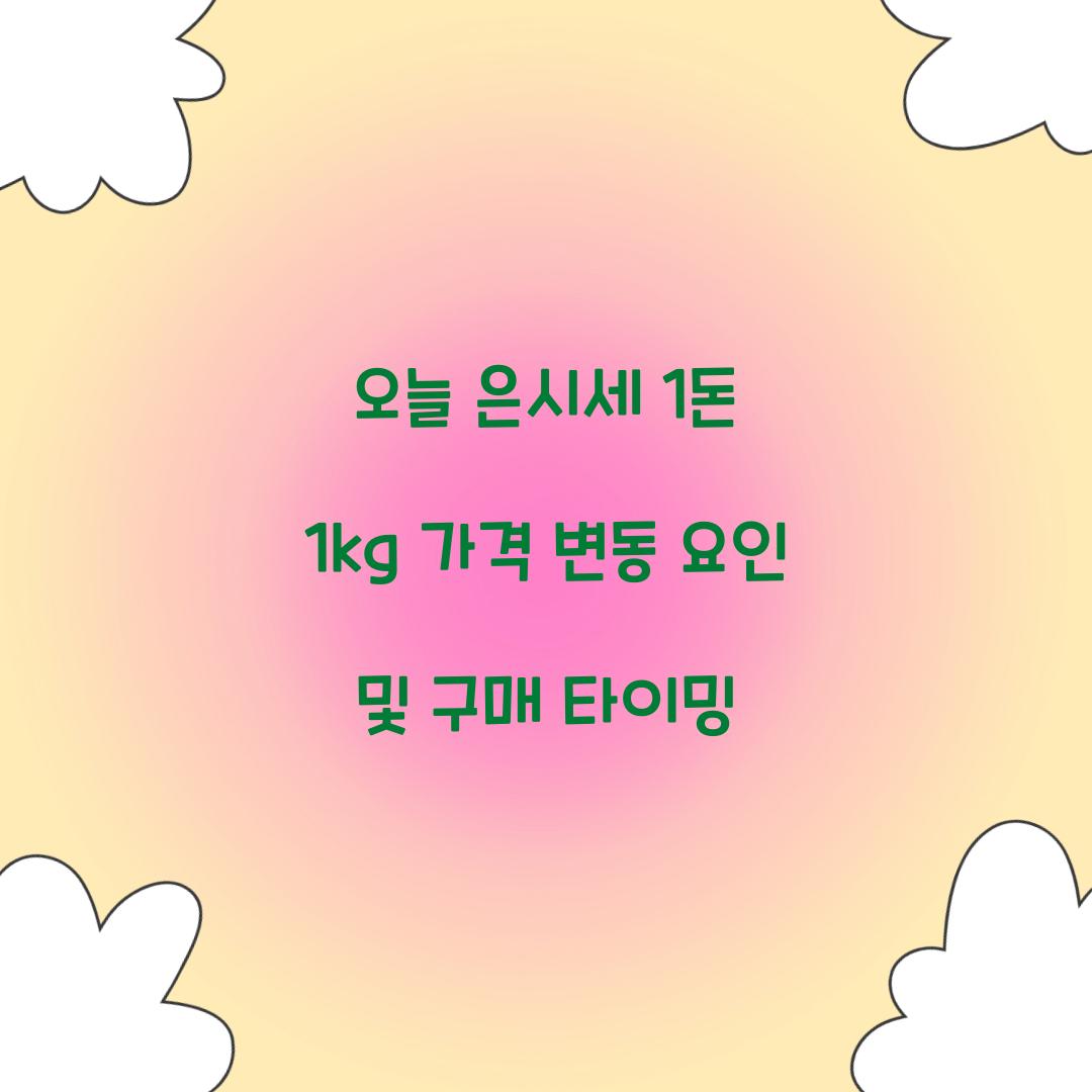 오늘 은시세 1돈 1kg 가격