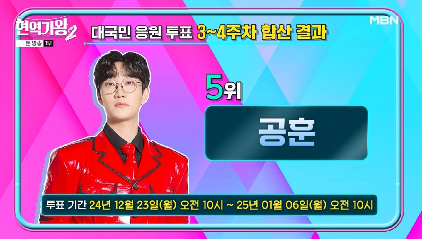 현역가왕2 3~4주차 투표 결과