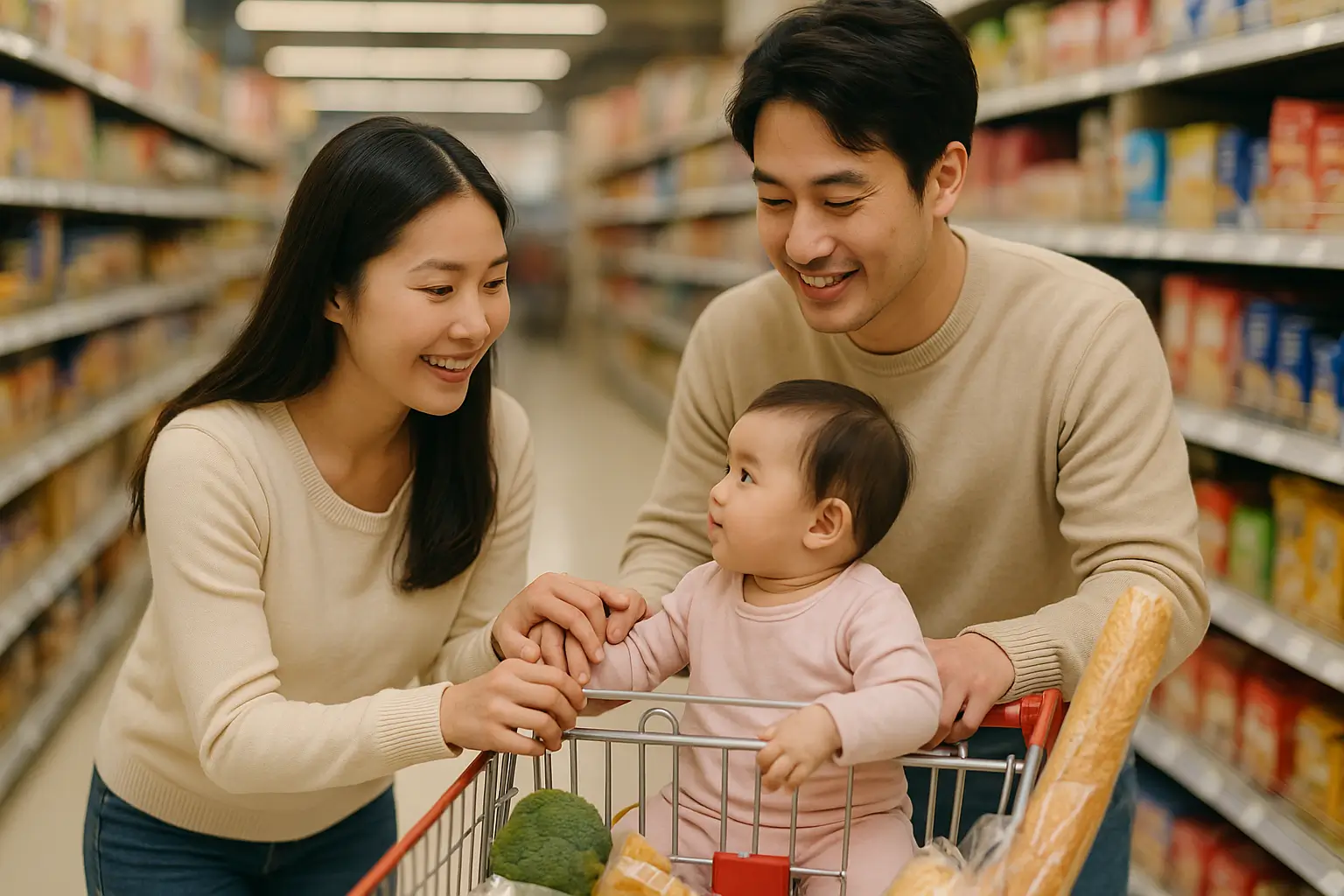 육아부모 쇼핑 장면