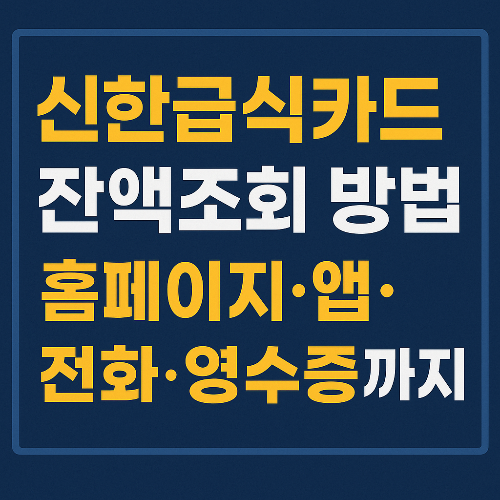 신한급식카드 잔액조회