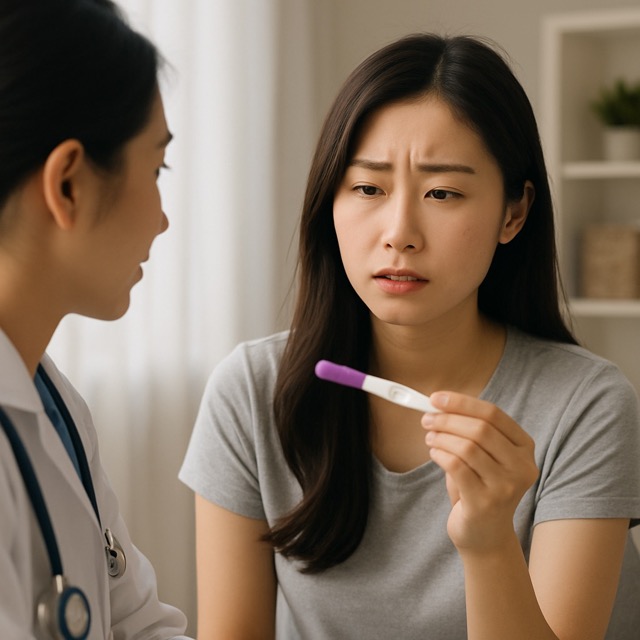 산부인과 상담실에서 상담받는 여성(출처: 자체제작)