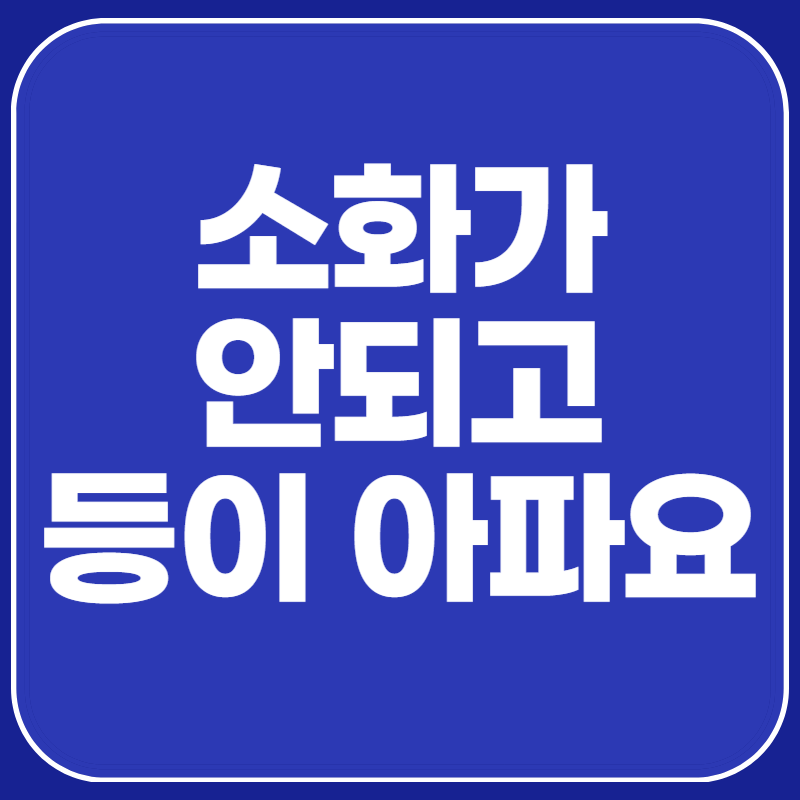 소화가 안되고 등이 아파요