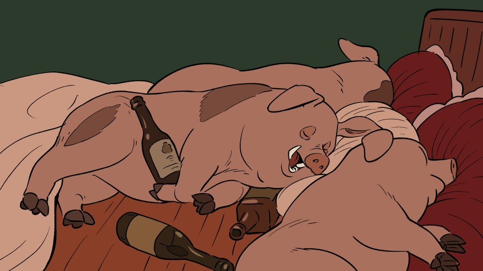 동물들의 지도자가 된 돼지 나폴레온과 스노볼