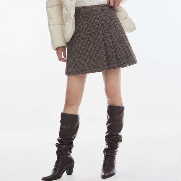 미쏘 체크 플리츠 미니 스커트 MIWWHCV03G