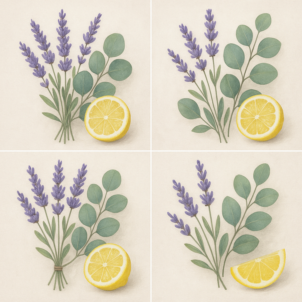 라벤더, 유칼립투스, 레몬그림