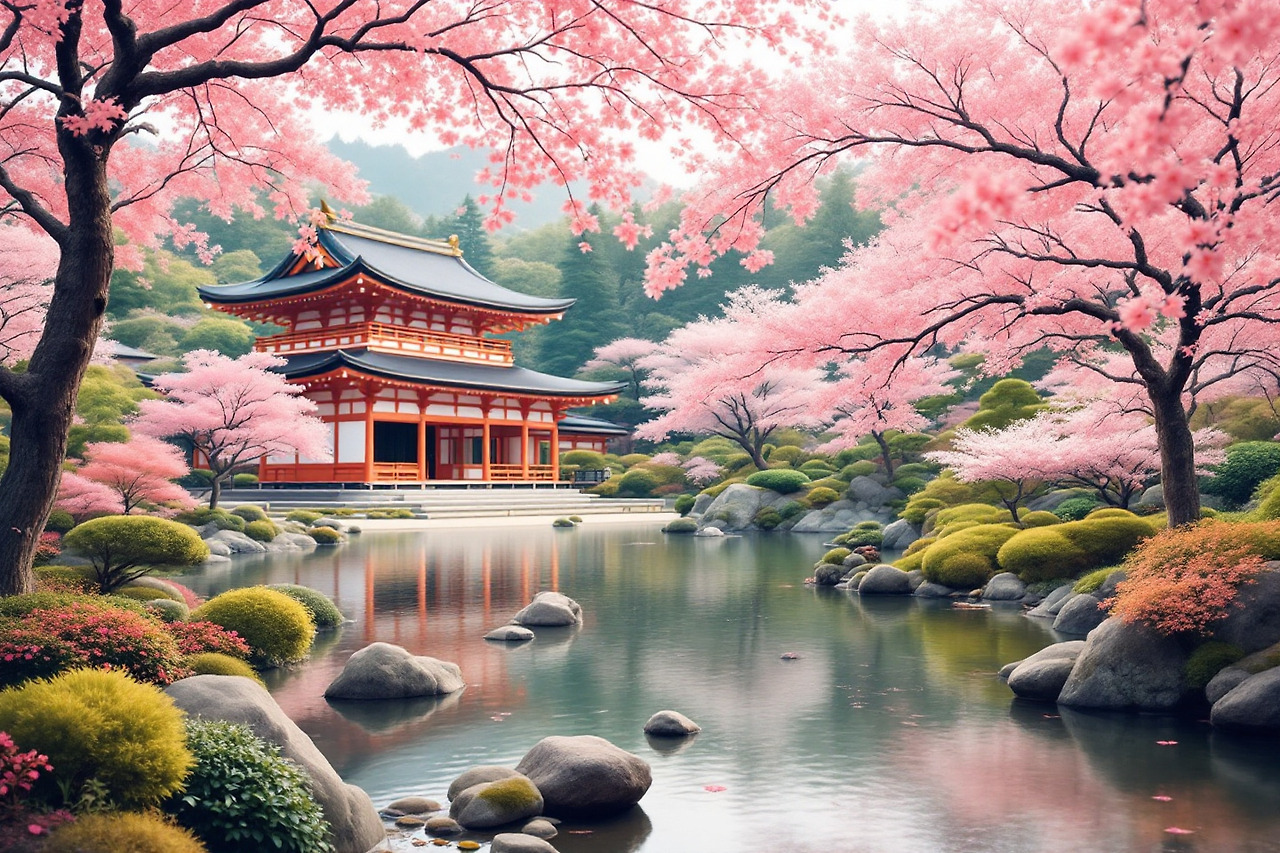 은각사 벚꽃