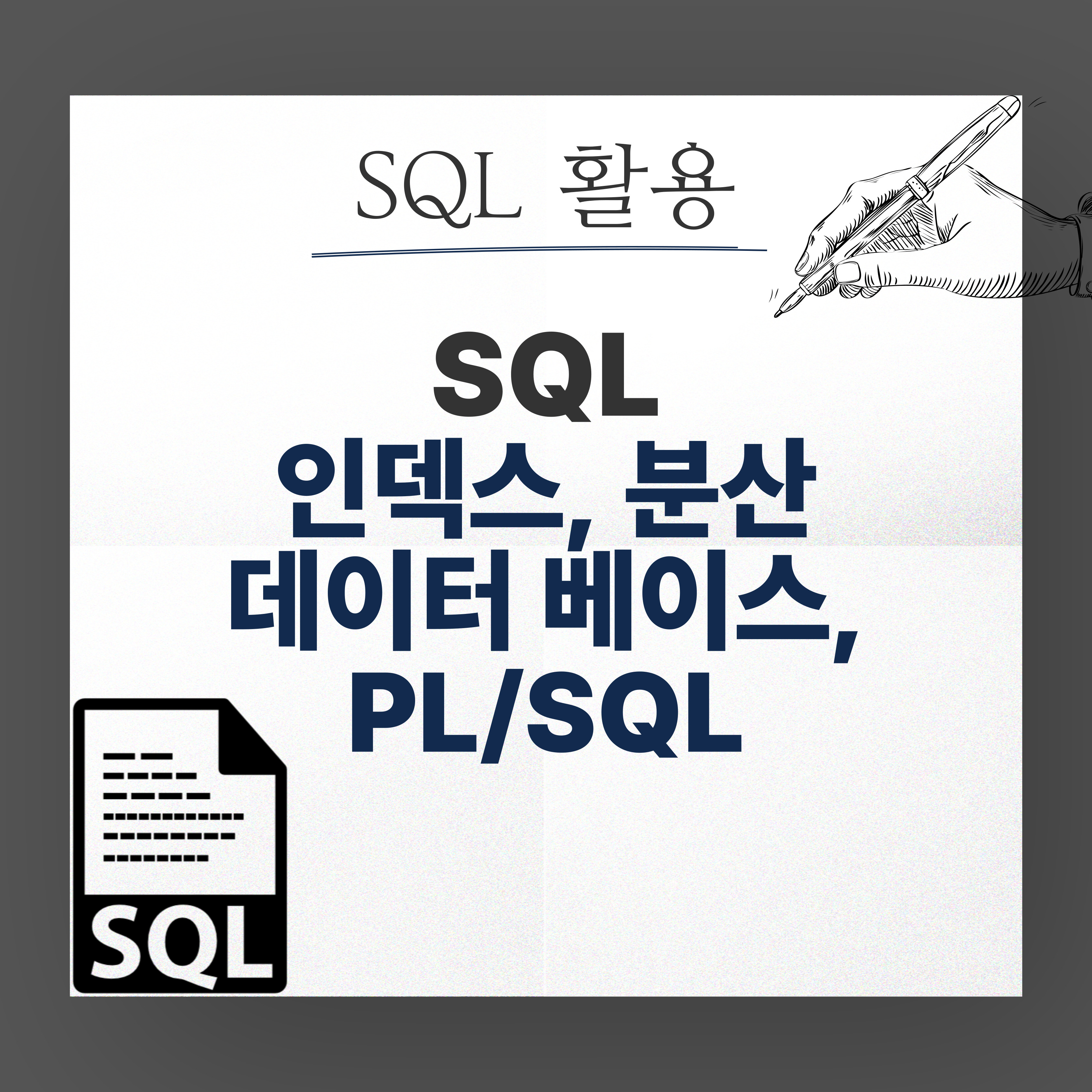 SQL 최적화 인덱스, 분산 데이터베이스, 그리고 PL/SQL 소개 이미지