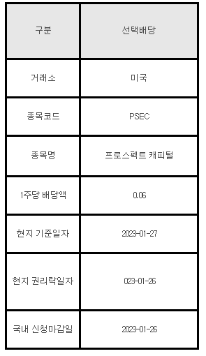 미국주식 선택배당 PSEC