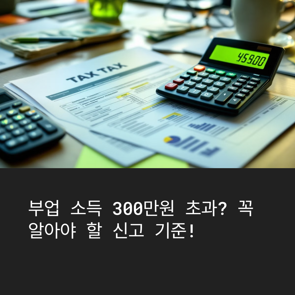 부업 소득이 300만 원 넘는다면? 신고 기준 정리 썸네일