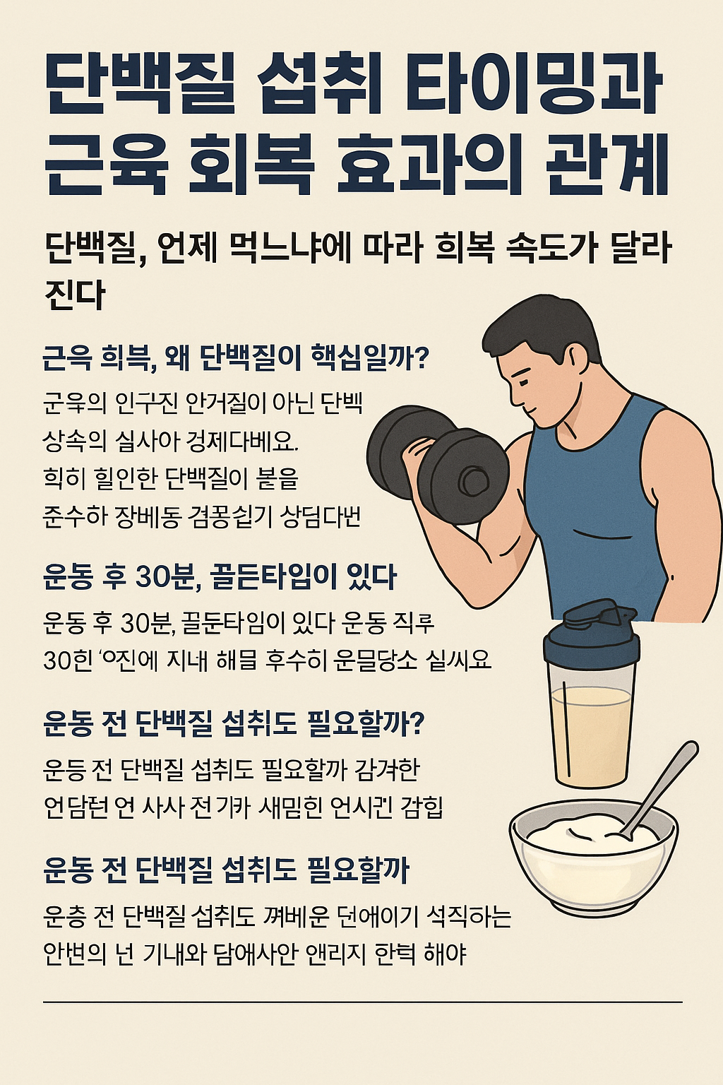 단백질 섭취 타이밍과 근육 회복 효과의 관계