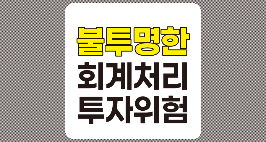 불투명한 회계처리 기업의 위험과 투자자 보호 전략