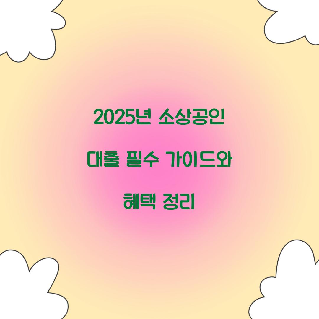 2025년 소상공인 대출
