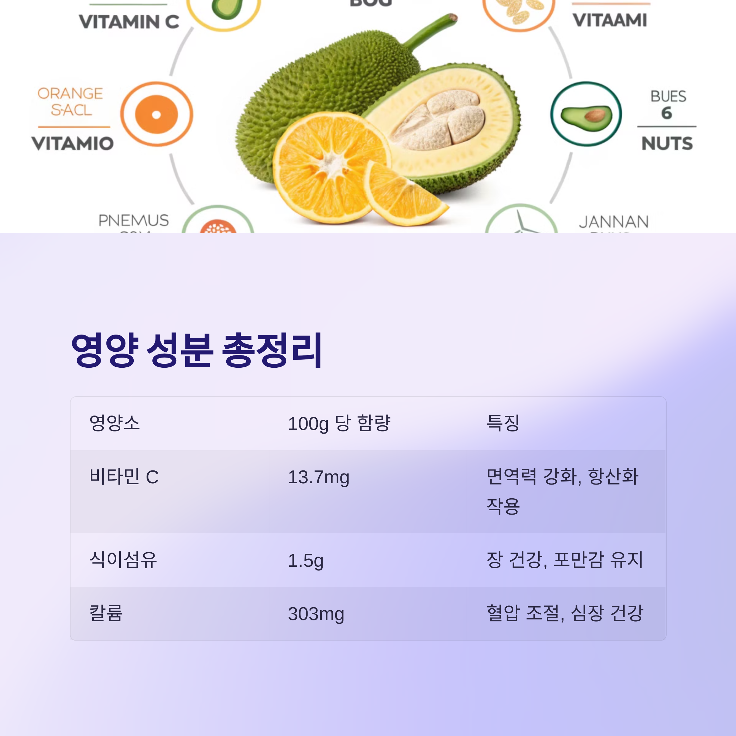 잭푸르트의 영양 성분