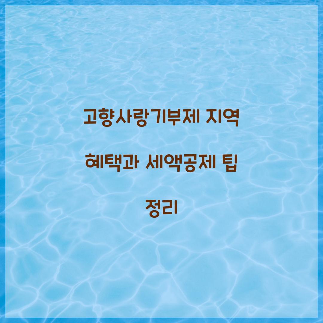 고향사랑기부제 지역
