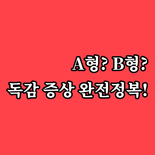 A형과 다른 B형 독감 증상 비교와 ..