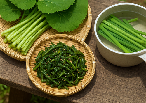 머위잎과 대 부위에 따른 조리법