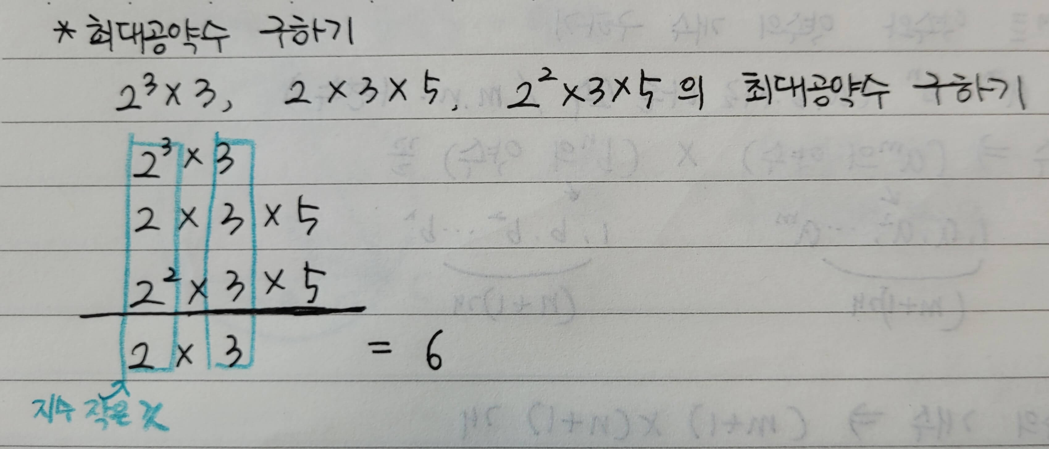 최대공약수 소인수분해로 구하는법