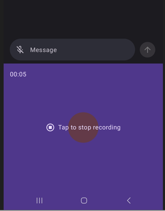 녹음 완료후 탭 누르기