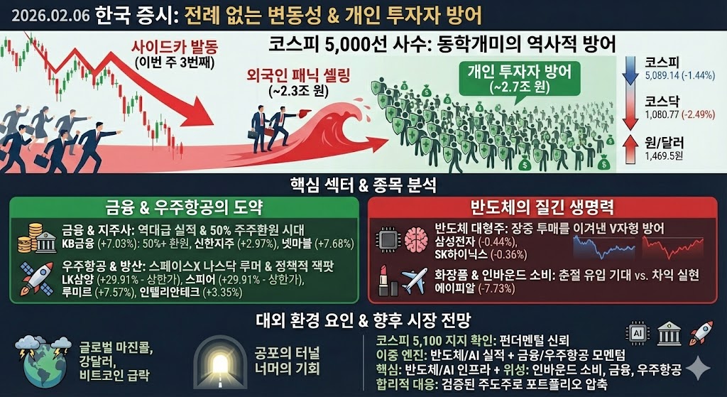 코스피 5,000선 사수 혈전