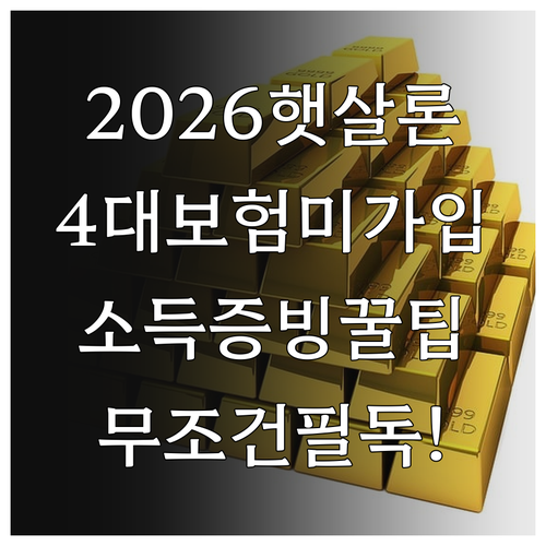 2026 햇살론 4대보험 미가입자 신..