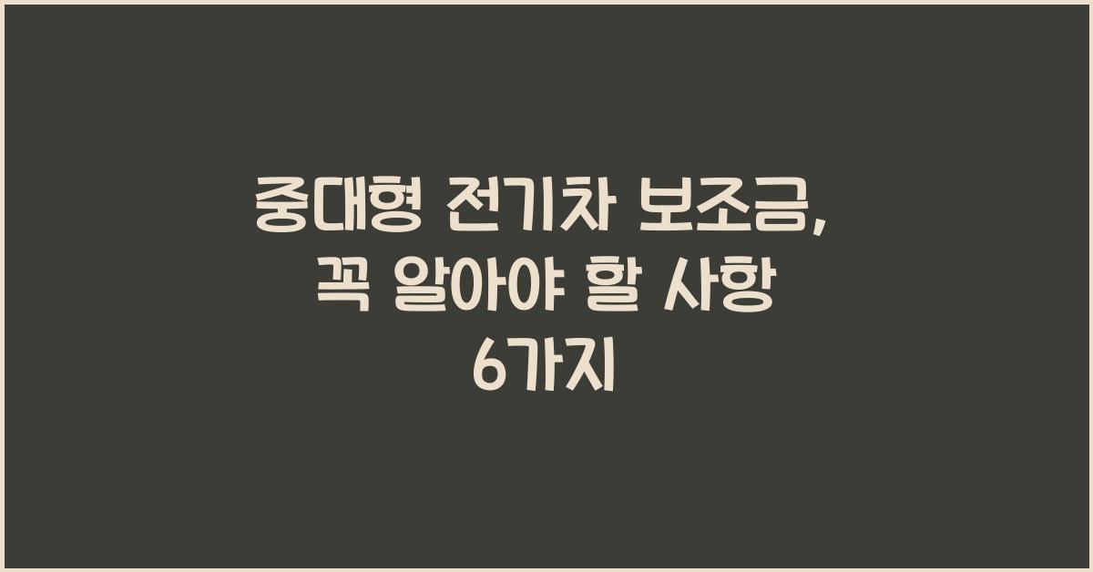 중대형 전기차 보조금
