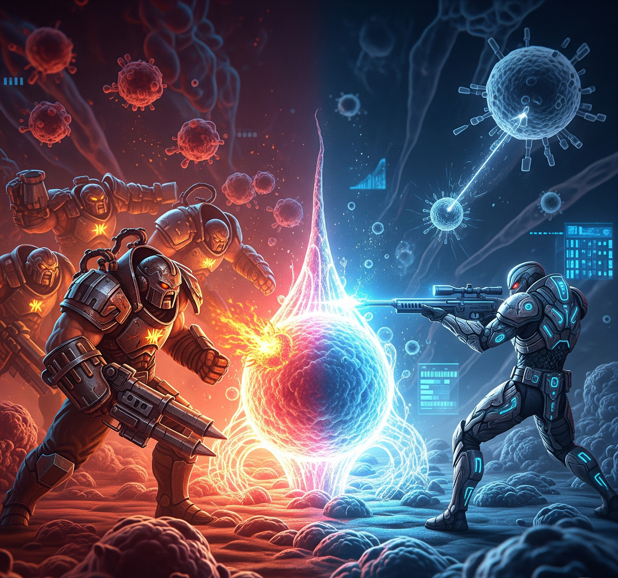 줄기세포가 만드는 '최강의 전사들': NK세포 vs T세포 비교 분석