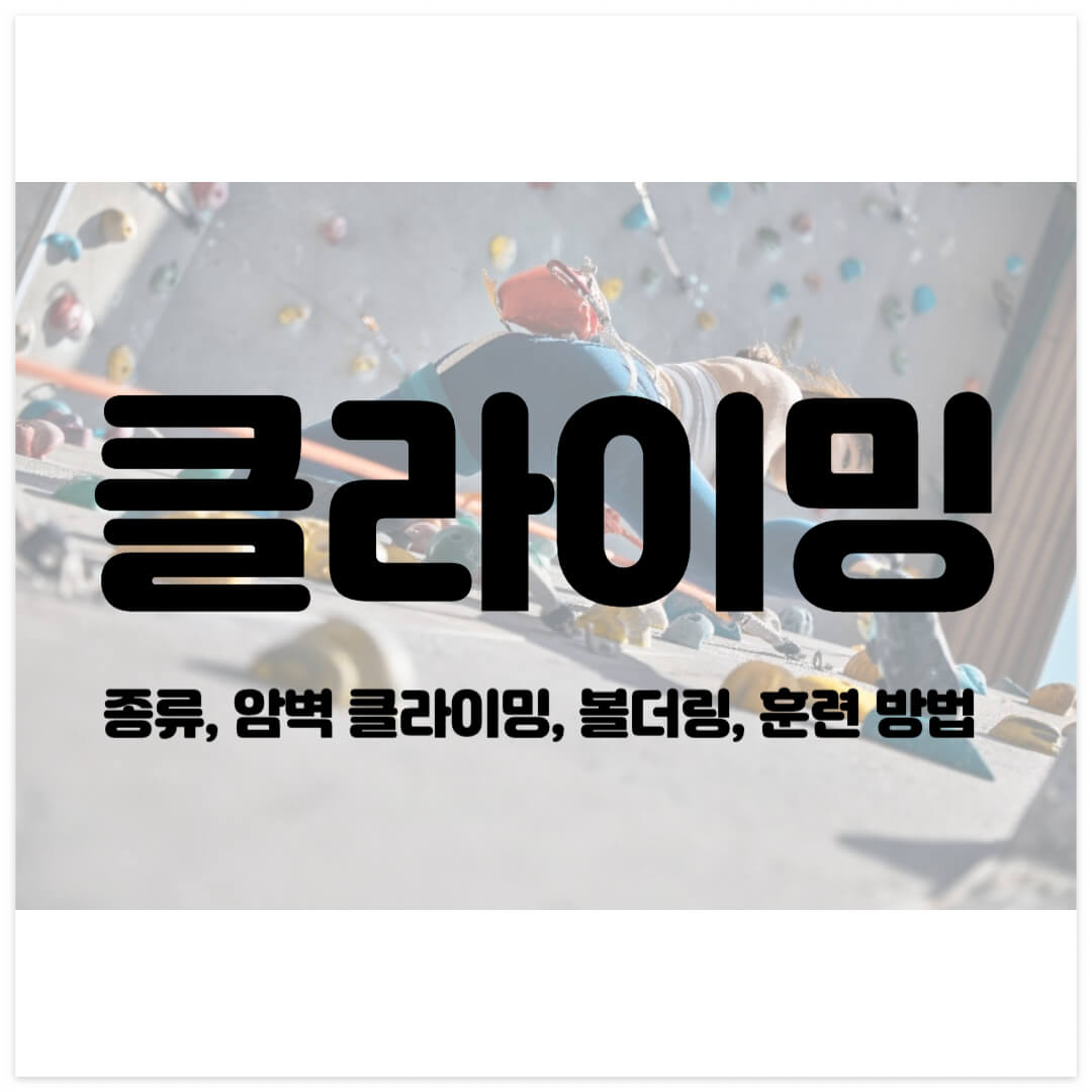 클라이밍-종류-암벽 클라이밍-볼더링-훈련 방법