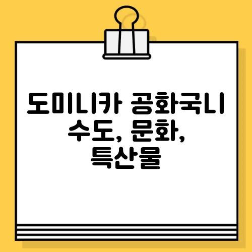 도미니카 공화국니 수도, 문화, 특산물