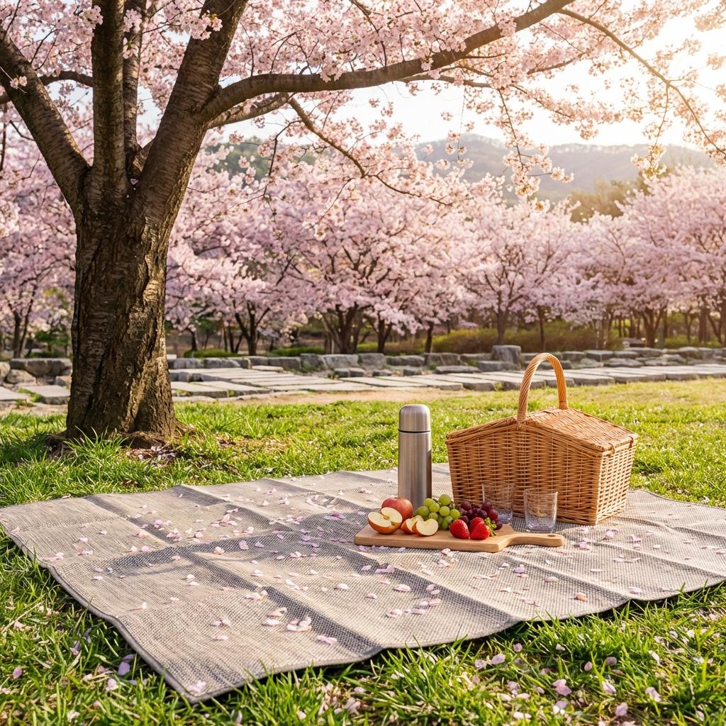 벚꽃 나들이 필수 준비물 (돗자리, 간식)